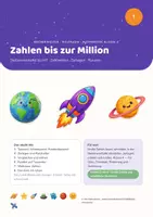 Vorschau - Stundenentwürfe - Rechenwelten · Weltraum — das 5er-Paket: Große Zahlen und schriftliche Verfahren, Mathe Klasse 4 - Seite 1