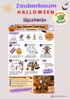 Vorschau - Mal- und Bastelvorlagen - Halloween Zauberbaum - Kreativprojekt - Deckblatt