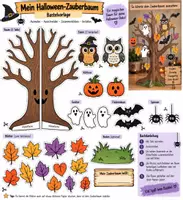Vorschau - Mal- und Bastelvorlagen - Halloween Zauberbaum - Kreativprojekt - Seite 1