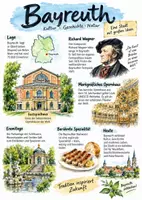 Vorschau - Arbeitsblätter - Lernplakat + Arbeitsblätter zum Thema "Bayreuth" + Lösung & MP3 + - Deckblatt