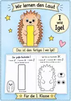 Vorschau - Mal- und Bastelvorlagen - I wie Igel kreative Bastelvorlage - Deckblatt