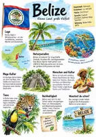 Vorschau - Arbeitsblätter - Lernplakat + Arbeitsblätter zum Thema "Belize" (Lückentext, Hörverstehen) + Lösung & MP3 - Deckblatt