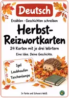 Vorschau - Fördermaterial/Inklusion - Reizwortgeschichten Herbst – mit drei Reizwörtern - Deckblatt