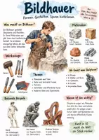 Vorschau - Arbeitsblätter - Lernplakat + Arbeitsblätter zum Thema "Bildhauer" + Lösung & MP3 + - Deckblatt