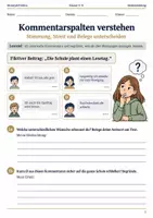 Vorschau - Arbeitsblätter - Kommentarspalten Arbeitsheft Klasse 5–6 - Deckblatt