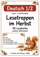 Vorschau - Fördermaterial/Inklusion - Lesetreppen zum Herbst Schritt für Schritt Lesen - Deckblatt