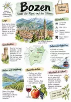 Vorschau - Arbeitsblätter - Lernplakat + Arbeitsblätter zum Thema "Bozen" (Lückentext, Hörverstehen) + Lösung & MP3 + Mindmap + Infografik - Deckblatt
