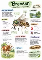 Vorschau - Arbeitsblätter - Lernplakat + Arbeitsblätter zum Thema "Bremse (Insekt)" + Lösung & MP3 + Infografik - Deckblatt