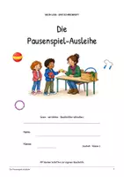 Vorschau - Arbeitsblätter - Die Ausleihe der Pausenspiele: Deutsch Lesen, Schreiben, Leseheft, Schreibheft und Arbeitsblätter mit Lösungen - Seite 1