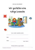 Vorschau - Arbeitsblätter - Wir gestalten eine ruhige Leseecke: Deutsch Lesen, Schreiben, Leseheft, Schreibheft und Arbeitsblätter mit Lösungen - Seite 1