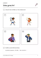 Vorschau - Arbeitsblätter - Die ersten Bälle auf dem Tennisplatz: Deutsch Lesen, Schreiben, Leseheft, Schreibheft und Arbeitsblätter mit Lösungen - Seite 2