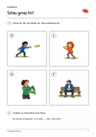 Vorschau - Arbeitsblätter - Die fliegende Scheibe: Deutsch Lesen, Schreiben, Leseheft, Schreibheft und Arbeitsblätter mit Lösungen - Seite 2