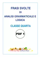 anteprima - Esercizi - FRASI SVOLTE DI ANALISI GRAMMATICALE E LOGICA CLASSE QUARTA - PDF 1 - Pagina di copertina