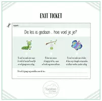 Voorbeeld - Exit ticket - hoe was het na de les? - Voorblad