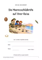 Vorschau - Arbeitsblätter - Die Meeresschildkröte auf ihrer Reise: Deutsch Lesen, Schreiben, Leseheft, Schreibheft und Arbeitsblätter mit Lösungen - Seite 1
