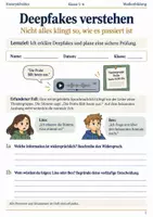 Vorschau - Arbeitsblätter - Deepfakes Arbeitsheft Klasse 5–6 - Deckblatt
