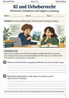 Vorschau - Arbeitsblätter - KI und Urheberrecht Arbeitsheft Klasse 5–6 - Deckblatt