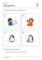Vorschau - Arbeitsblätter - Die Pinguine und ihr Küken: Deutsch Lesen, Schreiben, Leseheft, Schreibheft und Arbeitsblätter mit Lösungen - Seite 2