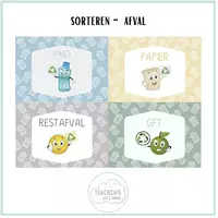 Voorbeeld - Afval sorteren - labels voor de vuilbak - Voorblad