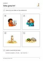 Vorschau - Arbeitsblätter - Die Erdmännchen halten Wache: Deutsch Lesen, Schreiben, Leseheft, Schreibheft und Arbeitsblätter mit Lösungen - Seite 2