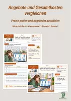 Vorschau - Stundenentwürfe - Angebote und Gesamtkosten vergleichen – Preise prüfen und begründet auswählen | Wirtschaft-Recht Klasse 7 - Deckblatt