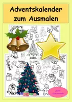 Vorschau - Arbeitsblätter - Adventskalender zum Ausmalen - Deckblatt
