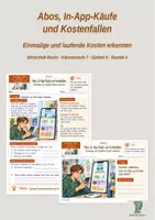 Vorschau - Stundenentwürfe - Abos, In-App-Käufe und Kostenfallen – Einmalige und laufende Kosten erkennen | Wirtschaft-Recht Klasse 7 - Deckblatt