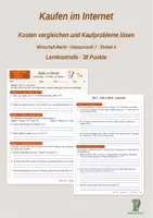 Vorschau - Unterrichtsreihen - Kaufen im Internet – Kosten vergleichen und Kaufprobleme lösen | Lernkontrolle Klasse 7 - Deckblatt