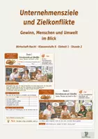 Vorschau - Stundenentwürfe - Unternehmensziele und Zielkonflikte | Wirtschaft-Recht Klasse 8 | Arbeitsblätter mit Lösungen - Deckblatt