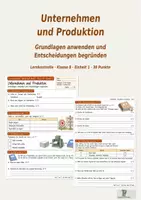 Vorschau - Unterrichtsreihen - Unternehmen und Produktion | Lernkontrolle Wirtschaft-Recht Klasse 8 | 30 Punkte - Deckblatt