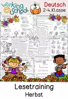 Vorschau - Arbeitsblätter - Lesen Herbst | Leseverstehen | Lesetraining | sinnentnehmendes Lesen | Klasse 2-4 - Deckblatt