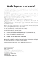 Vorschau - Arbeitsblätter - Kardinaltugenden (Cicero) und christliche Tugenden - Deckblatt