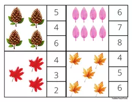 Aperçu - Apprentissages en autonomie - cartes à pinces automne 1 á 10 - Page 3