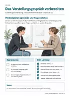Vorschau - Stundenentwürfe - Vorstellungsgespräch vorbereiten – Bewerbung & Berufsorientierung | Klasse 10–11 - Deckblatt