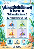 Vorschau - Arbeitsblätter - Wahrscheinlichkeit Klasse 4 | Mathematik Klasse 4 | 10 Arbeitsblätter als PDF - Deckblatt