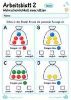 Vorschau - Arbeitsblätter - Wahrscheinlichkeit Klasse 4 | Mathematik Klasse 4 | 10 Arbeitsblätter als PDF - Seite 2