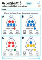 Vorschau - Arbeitsblätter - Wahrscheinlichkeit Klasse 4 | Mathematik Klasse 4 | 10 Arbeitsblätter als PDF - Seite 3