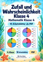 Vorschau - Arbeitsblätter - Zufall und Wahrscheinlichkeit Klasse 4 | Mathematik Klasse 4 | 10 Arbeitsblätter als PDF - Deckblatt