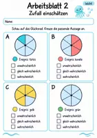 Vorschau - Arbeitsblätter - Zufall und Wahrscheinlichkeit Klasse 4 | Mathematik Klasse 4 | 10 Arbeitsblätter als PDF - Seite 2