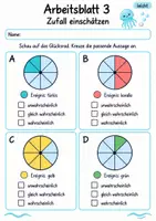 Vorschau - Arbeitsblätter - Zufall und Wahrscheinlichkeit Klasse 4 | Mathematik Klasse 4 | 10 Arbeitsblätter als PDF - Seite 3