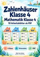 Vorschau - Arbeitsblätter - Zahlenhäuser Klasse 4 | Mathematik Klasse 4 | 10 Arbeitsblätter als PDF - Deckblatt
