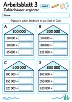 Vorschau - Arbeitsblätter - Zahlenhäuser Klasse 4 | Mathematik Klasse 4 | 10 Arbeitsblätter als PDF - Seite 3