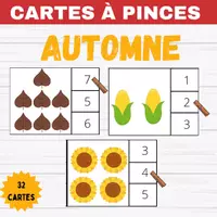 Aperçu - Apprentissages en autonomie - cartes à pinces automne 1 á 10 - Page de couverture