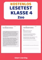 Vorschau - Arbeitsblätter - Kostenlos: Lesetest Klasse 4 Zoo - Deckblatt