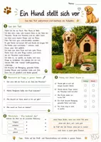 Vorschau - Arbeitsblätter - Ein Hund stellt sich vor | Lesetext & Leseverständnis | Wortschatz & Schreibaufgaben - Seite 1