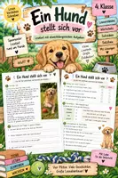 Vorschau - Arbeitsblätter - Ein Hund stellt sich vor | Lesetext & Leseverständnis | Wortschatz & Schreibaufgaben - Deckblatt