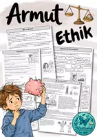 Vorschau - Arbeitsblätter - Armut und Reichtum – Ethik Klasse 3/4 | Unterrichtsmaterial zu Armut, Kinderarmut & Gerechtigkeit - Deckblatt
