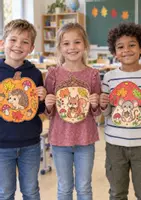Vorschau - Mal- und Bastelvorlagen - Herbst Ausmalbilder für Kita Vorschule & Grundschule | 14 Malbilder mit Waldtieren in Herbstformen | Ausmalen & Ausschneiden - Seite 1