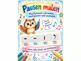 Vorschau - Arbeitsblätter - Pausen malen – Pausenzeichen üben - Deckblatt