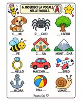 anteprima - Esercizi - 30 SCHEDE ATTIVITA' COMPLETA DI ESERCITAZIONE SULLE VOCALI - Pagina 1